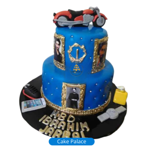 Custom cake Lahore, BEST BOY THEME CAKE GOLDEN BLUE THEME PICTURES CAKE